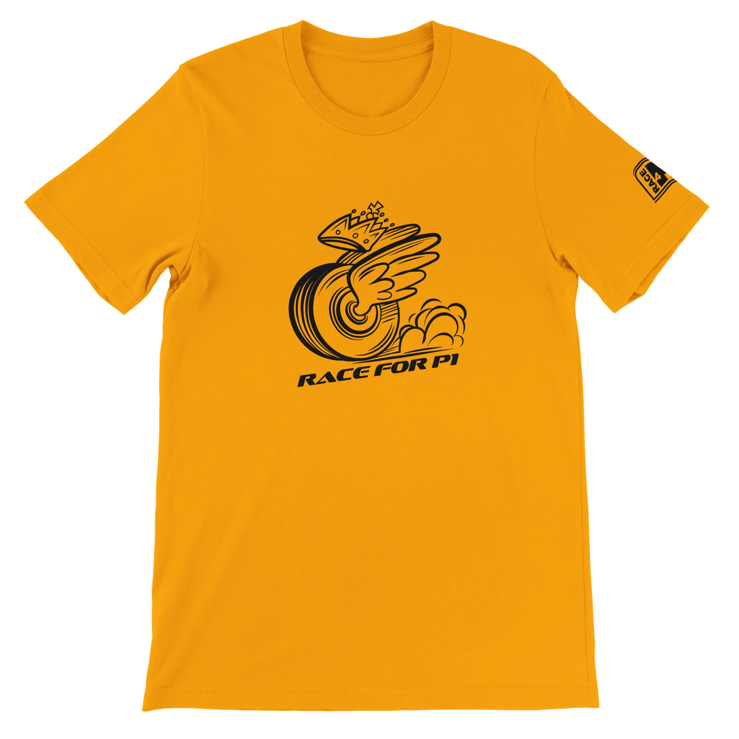 RACE FOR P1 Race4P1 Originals – black mascot print on papaya orange Bella+Canvas 3001 unisex tee