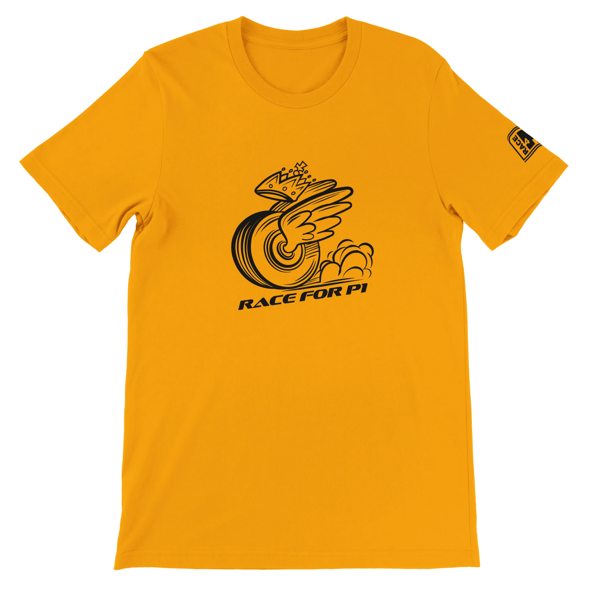 RACE FOR P1 Race4P1 Originals – black mascot print on papaya orange Bella+Canvas 3001 unisex tee