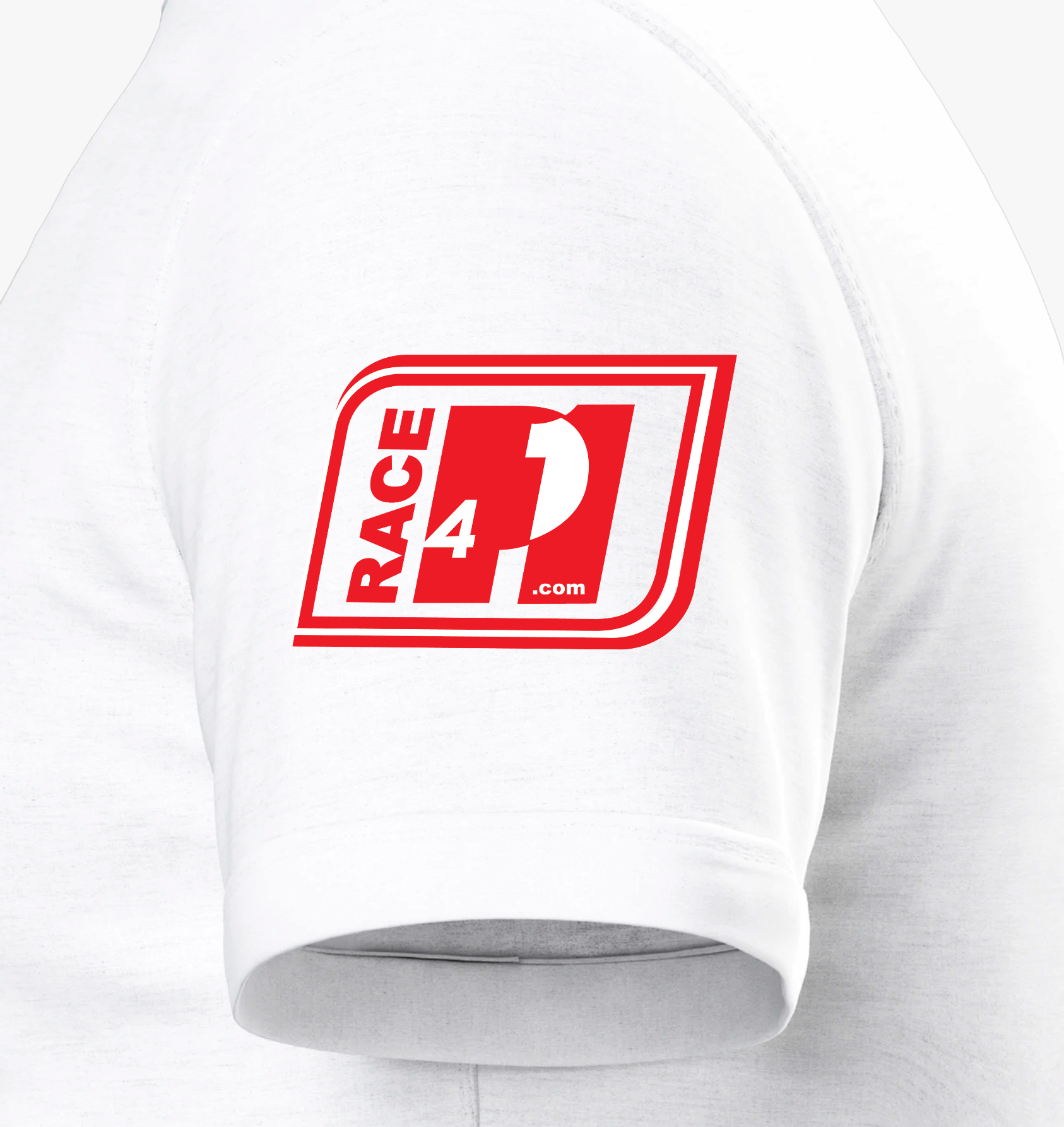 Close-up of Race4P1 sleeve patch on white It's Monaco Baby! I Love Racing 2026 t-shirt
