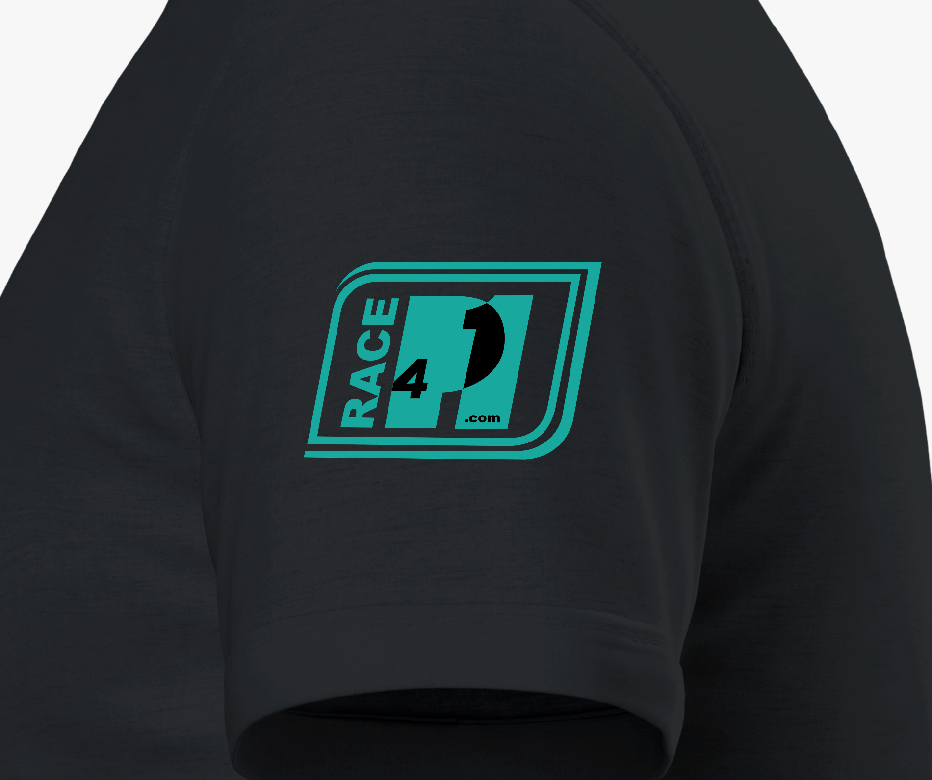 TOTO SAD left chest teal print design on black tee – Race4P1 Originals